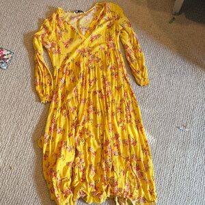 Zara Yellow Pink Floral Dress